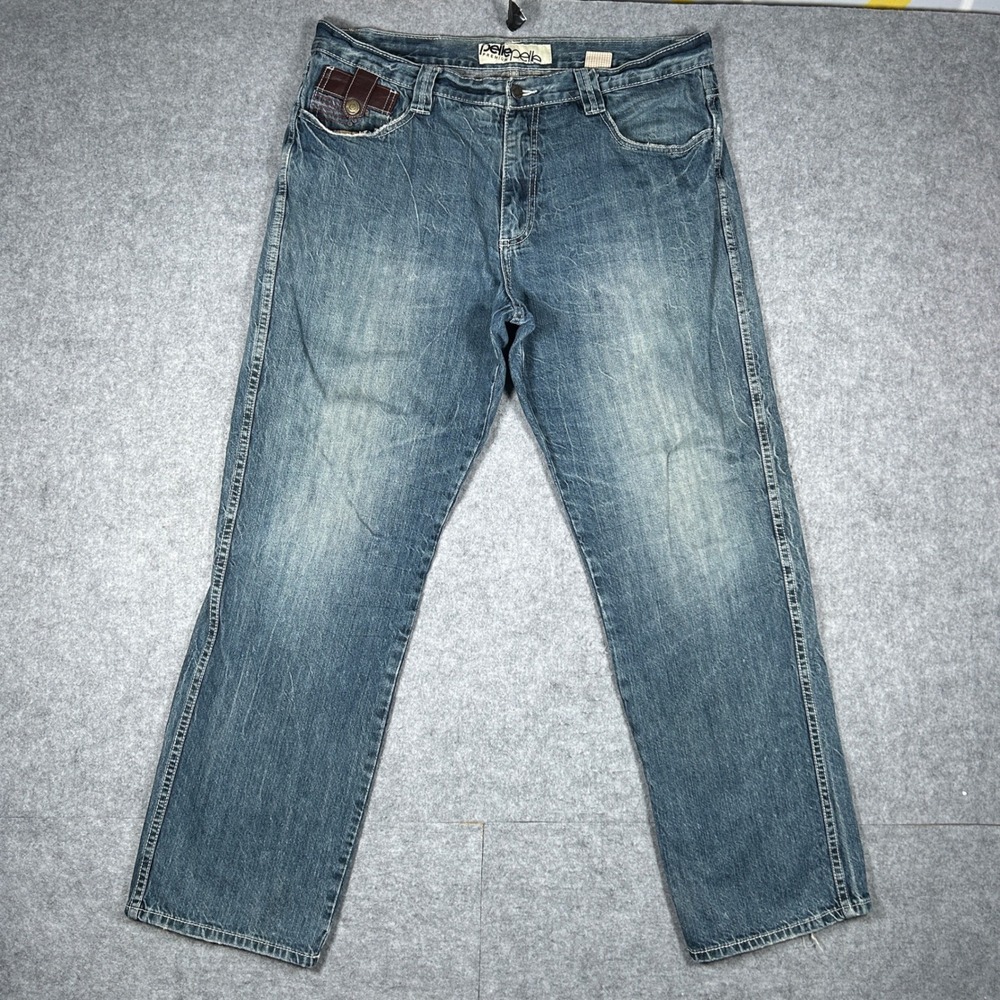 Pelle Pelle Premium Denim Jeans Mens 38x34 Blue Baggy Y2K Hip Hop‎ Streetwear